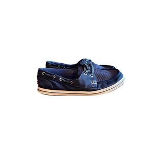 Bob's by Skechers Women's Blue Mesh Boat Shoes Size 8 Casual Preppy Loafers
